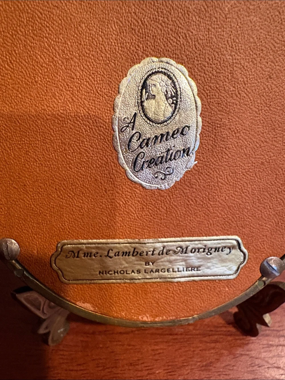 Vtg. Cameo Creation by Nicholas Largelliere and titled “Mme Lambert Morigney